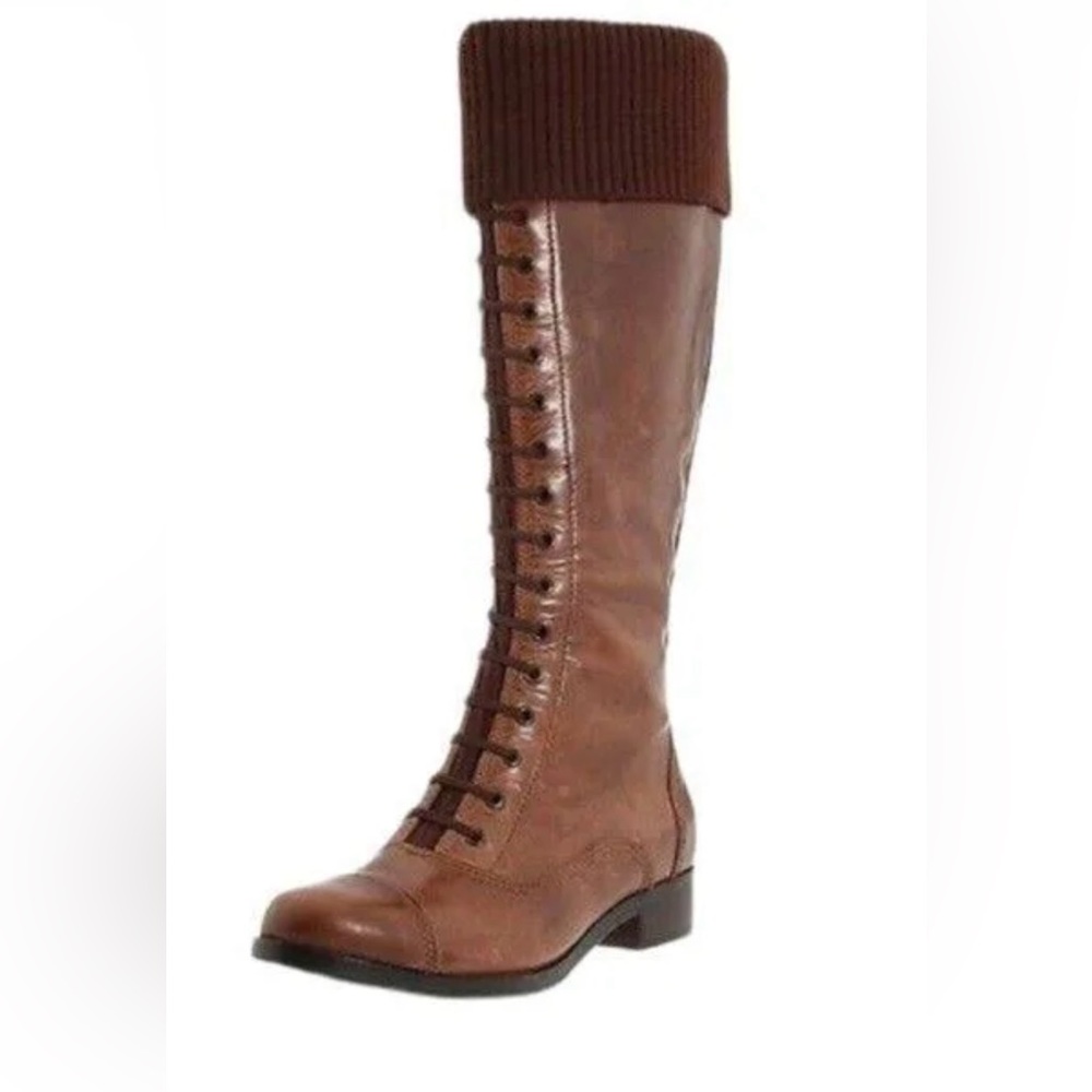 NWOT/ Cole Haan Womens NikeAir Tall Leather Distressed moto boots sz 10B